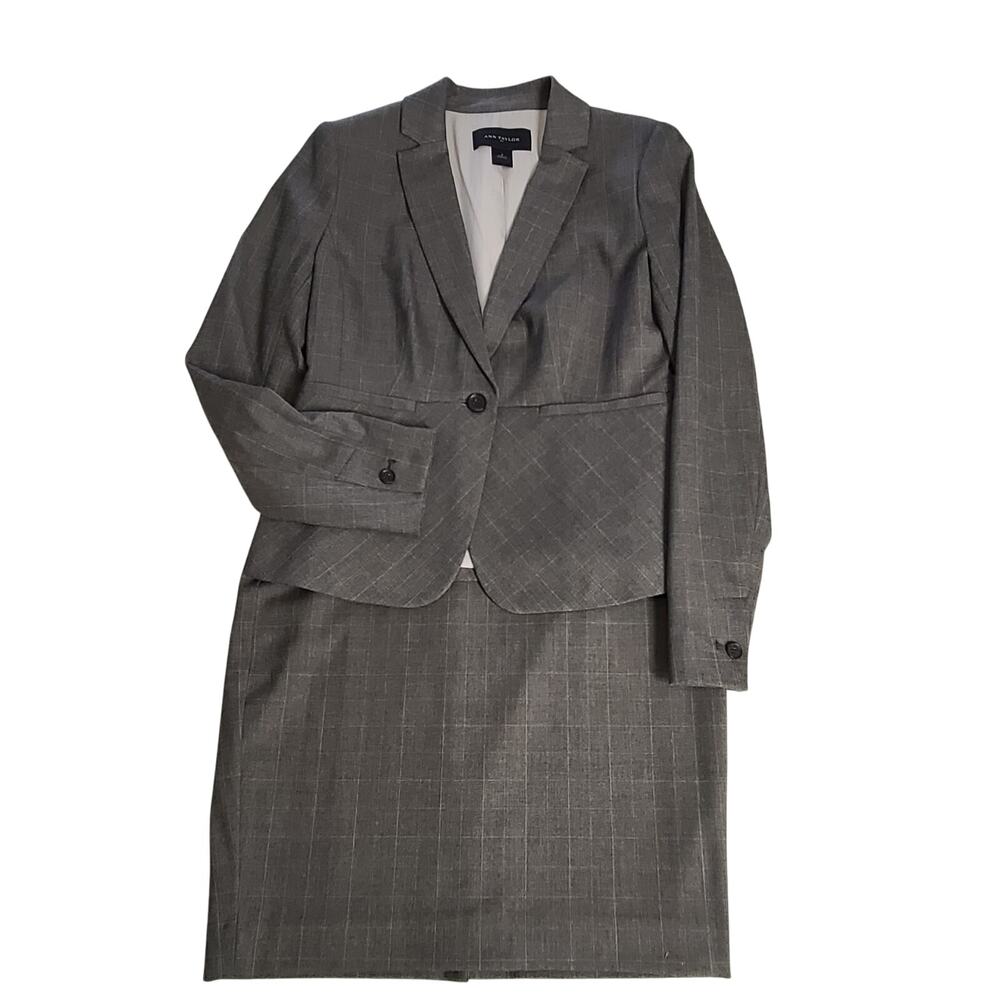 Ann Taylor women's plaid skirt suit skirt 4P Academia Dog Show suit Classic - Picture 3 of 10
